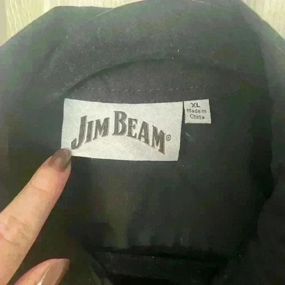 Jim Beam Long Sleeve Button Front Shirt XL Black Whiskey Drinking - Picture 7 of 8